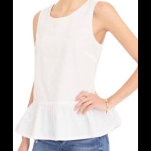 💜 J Crew White Peplum Top 💜